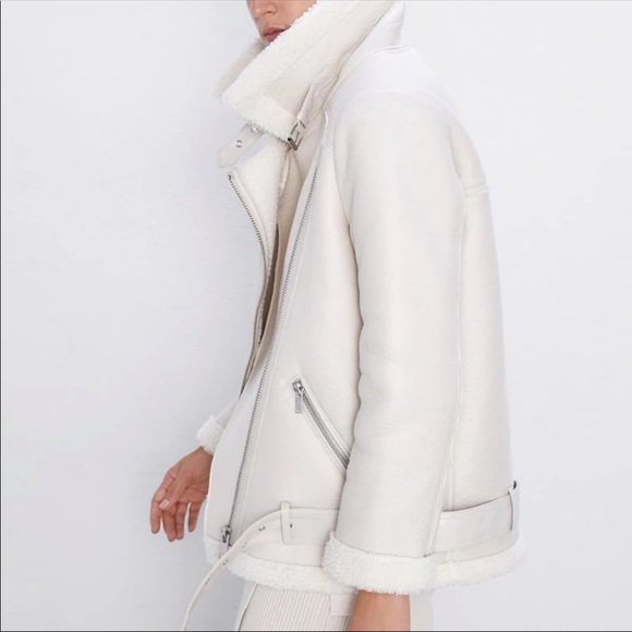 Beige shearling jacket - Picture 7 of 8